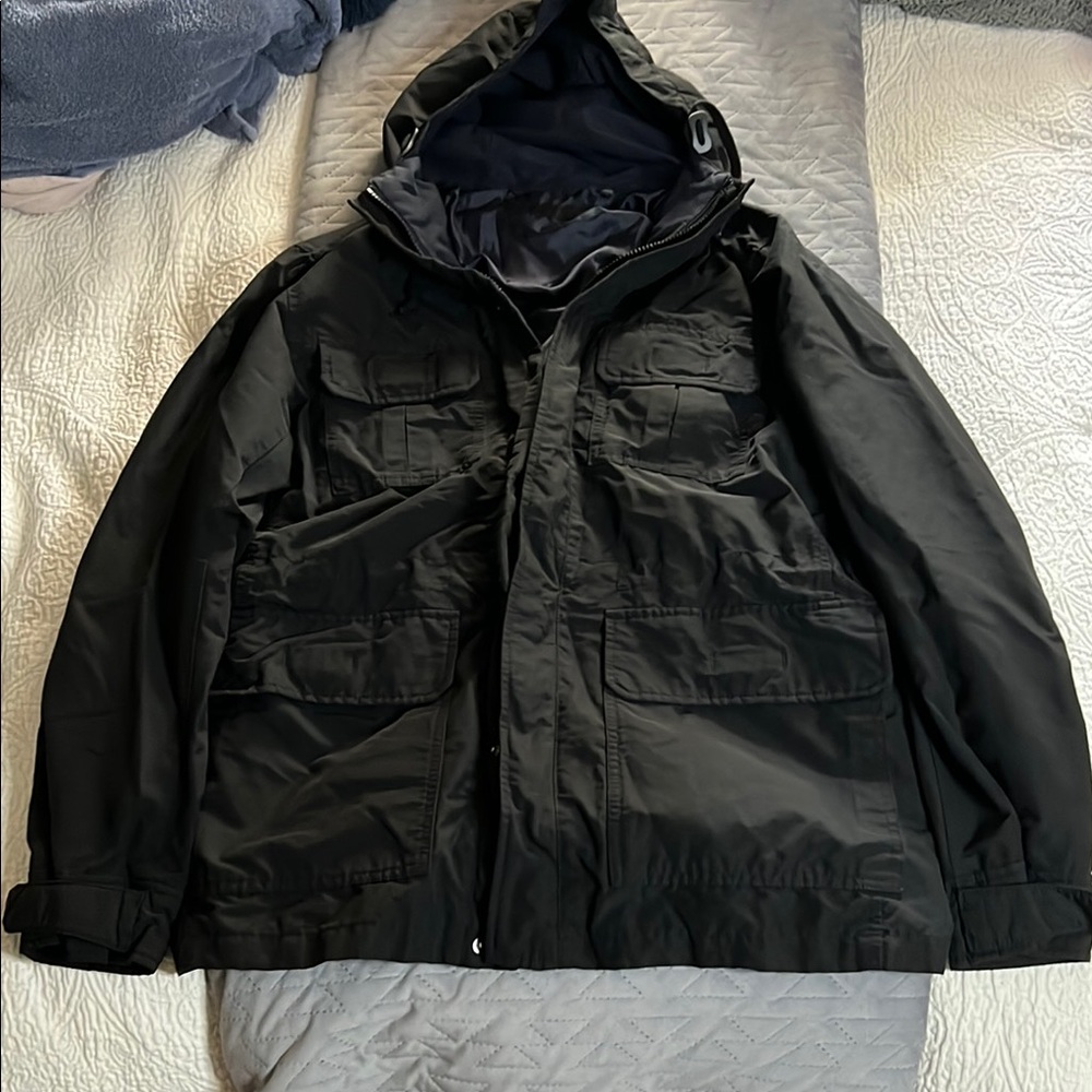 Uniqlo Black Military Field Jacket with Hood